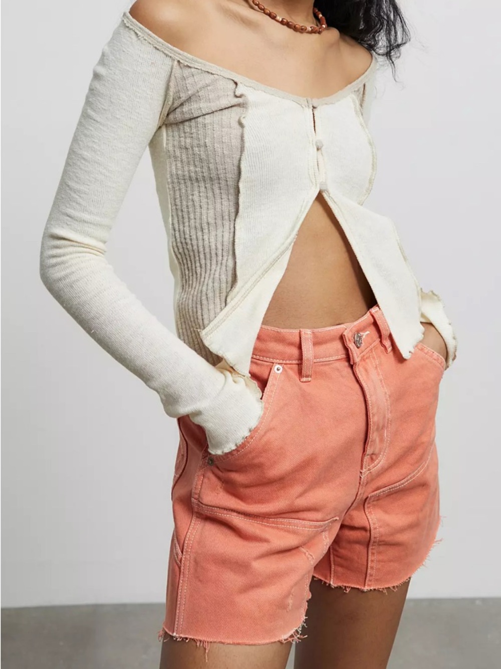 urban outfitters bdg high waisted cut off carpenter shorts